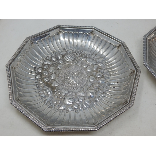 110 - A Pair of William IV Silver Decagon Shaped Dishes: Hallmarked London 1830 by Sebastian Crespel II: M... 