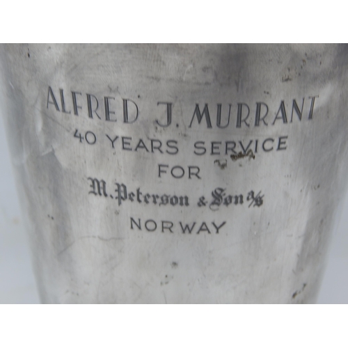 112 - A Norwegian 830s Silver Vase: Height 18cm: Weight 420g