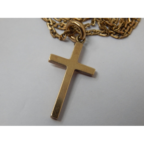 150 - 9ct Gold Cross on 9ct Gold Chain (54cm): Weight 4.42g