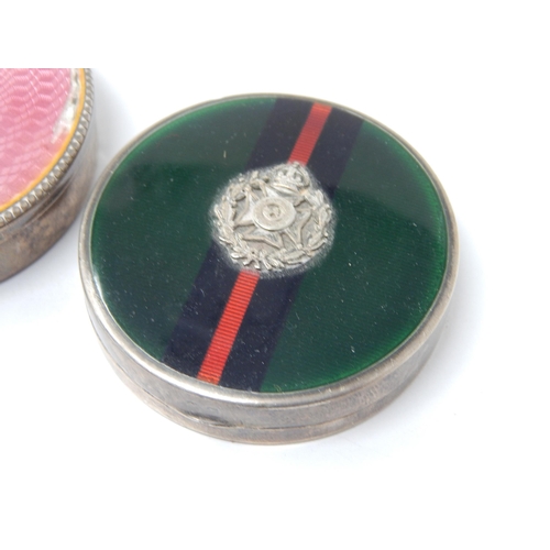 118 - Two Hallmarked Silver & Enamelled Compacts: Various Dates & Makers: A/F