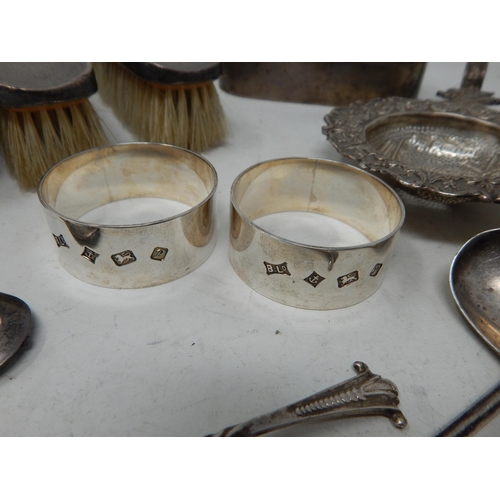 125 - A Quantity of Hallmarked Silver & Silver Mounted Items: Various Dates & Makers: Weighable Silver 294... 