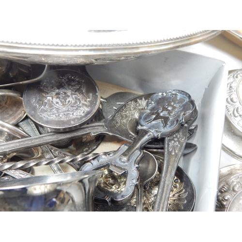 127 - A Large Quantity of Silver Plated Wares Including Tray, Coasters, Pots, Basket, Candlesticks, Condim... 