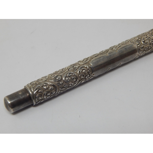 130 - Edwardian Silver Pen Casing Hallmarked London 1902 by Waterman together with a Victorian Silver Doub... 