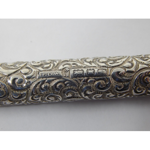 130 - Edwardian Silver Pen Casing Hallmarked London 1902 by Waterman together with a Victorian Silver Doub... 