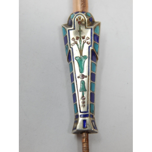 140 - 1920's Silver & Enamel Propelling Pencil Formed as an Egyptian Sarcophagus.