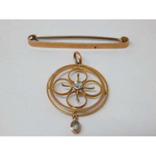 9ct Gold Brooch & Pendant: Weight 3.43g