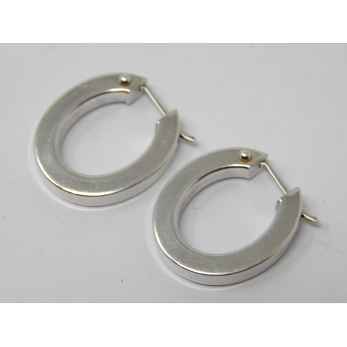 254 - A Pair of 9ct White Gold Earrings: Weight 1.78g