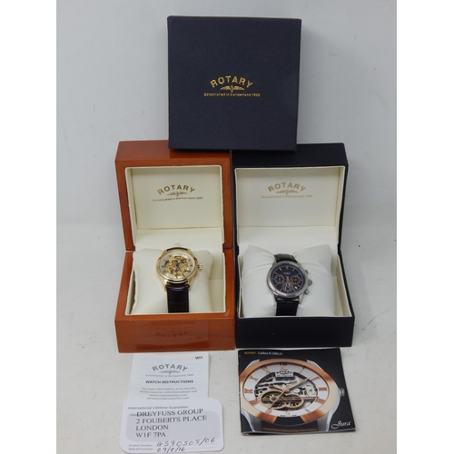 2 x Boxed Gentleman's Rotary Wristwatches