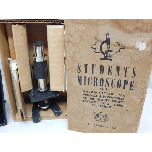 373 - 3 x Lens Student Microscope Plus Slides (Octopus Model) together with a Single Lens Student Microsco... 