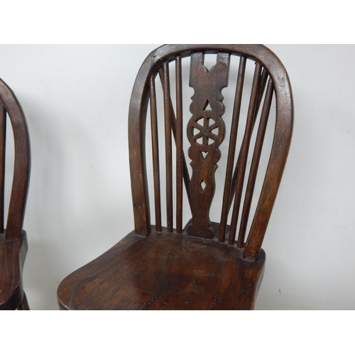 374 - A Pair of Apprentice Wooden Wheelback Chairs