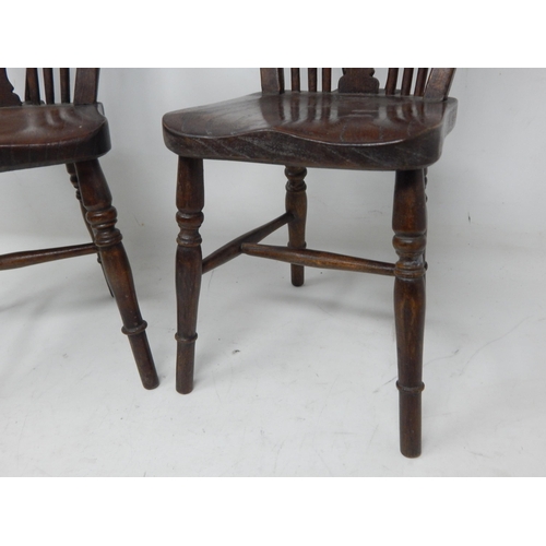 374 - A Pair of Apprentice Wooden Wheelback Chairs