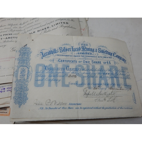 57 - A Large Quantity of Early 20th Century Bonds/Share Certificates for Gold Mines, Silver Mines, Copper... 