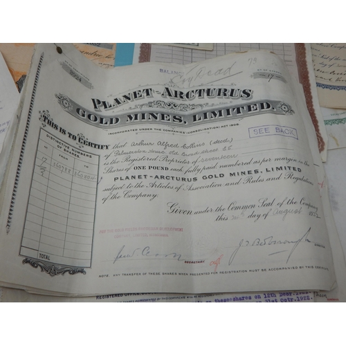 57 - A Large Quantity of Early 20th Century Bonds/Share Certificates for Gold Mines, Silver Mines, Copper... 