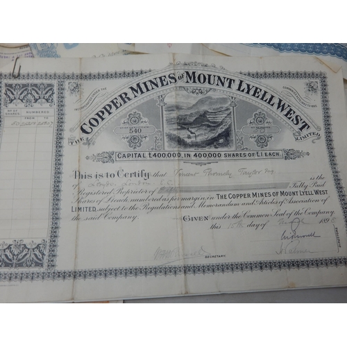 57 - A Large Quantity of Early 20th Century Bonds/Share Certificates for Gold Mines, Silver Mines, Copper... 