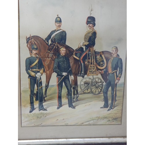 415 - 2 x C19th Century Coloured Military Engravings: Framed & Glazed: Measuring 51cm x 41cm