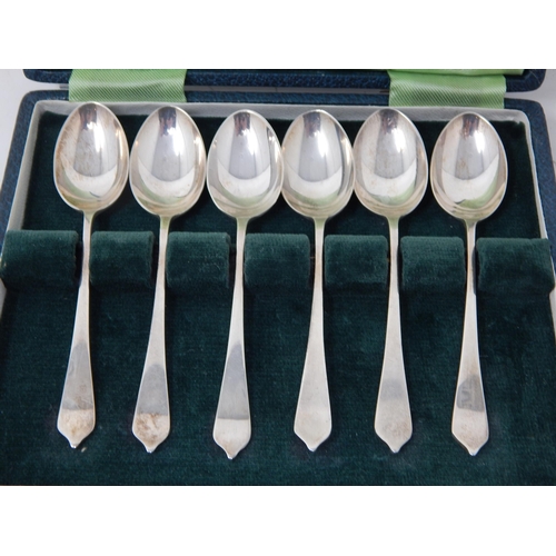 149R - A Set of 6 Silver Coffee Spoons: Hallmarked Sheffield 1950 by Travis Wilson & Co Ltd in Original Fit... 