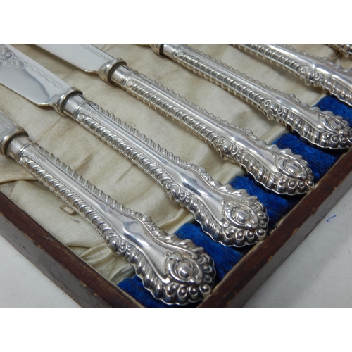 149S - An Edwardian Set of Silver Handled Fish Cutlery for 6 Place Settings: Hallmarked Sheffield 1908 by J... 