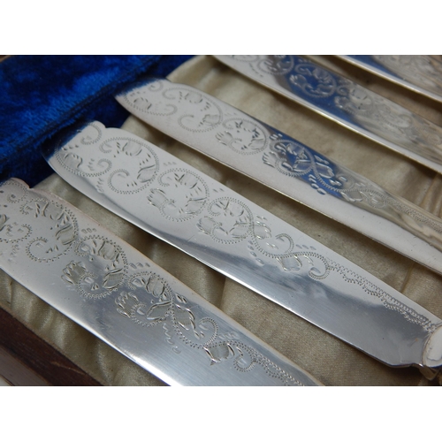 149S - An Edwardian Set of Silver Handled Fish Cutlery for 6 Place Settings: Hallmarked Sheffield 1908 by J... 