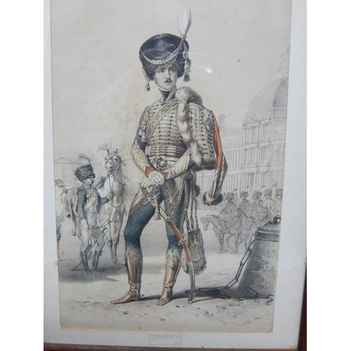 423 - 19th Century Engraving of A Subaltern 10th Hussar together with The Duke of Saxony, Sir Sidney Smith... 