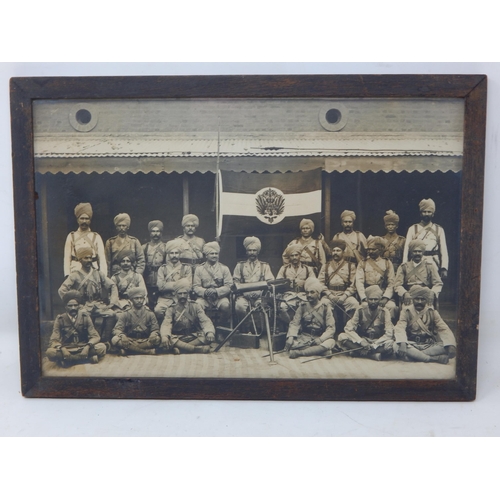 424 - WWI B&W Photograph of Officers of the 2nd Kashmir Rifles who returned from East Africa in June 1917:... 