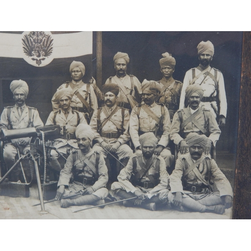 424 - WWI B&W Photograph of Officers of the 2nd Kashmir Rifles who returned from East Africa in June 1917:... 