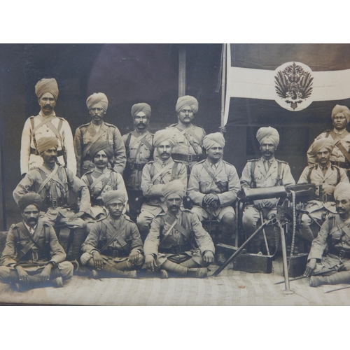 424 - WWI B&W Photograph of Officers of the 2nd Kashmir Rifles who returned from East Africa in June 1917:... 