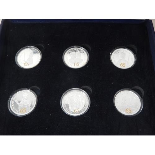 53 - Westminster Mint Set of 6 Isle of Man Crowns Commemorating the 65th year of the reign of QEII in fit... 