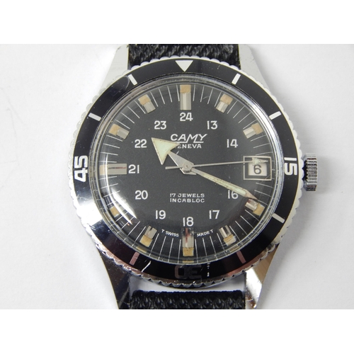 273 - Gentleman's Camy Geneva Wristwatch c.1960's: Stainless Steel, Date Aperture & Sweep Seconds Hand: Wo... 