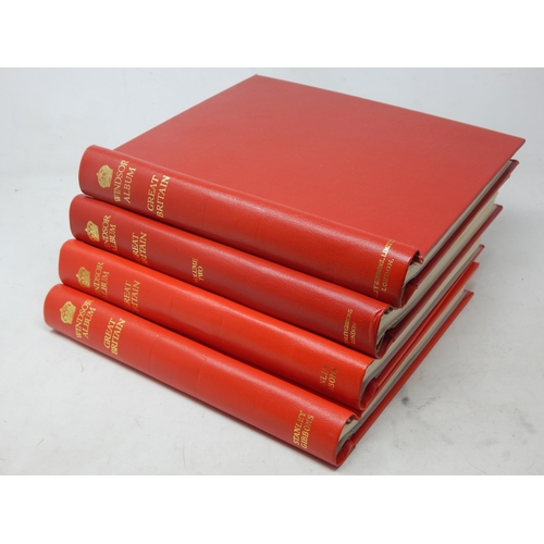 The Stamps of Great Britain Contained in Four Red Stanley Gibbons Windsor Loose Leaf Albums: A Comprehensive Collection of Stamps from Queen Victoria - Queen Elizabeth II together with two UV Test Lamps, Perforation Gauge, Magnifier & SG Stamp Colour Key Book