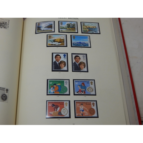 52 - The Stamps of Great Britain Contained in Four Red Stanley Gibbons Windsor Loose Leaf Albums: A Compr... 