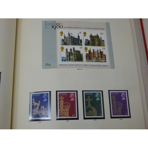 52 - The Stamps of Great Britain Contained in Four Red Stanley Gibbons Windsor Loose Leaf Albums: A Compr... 