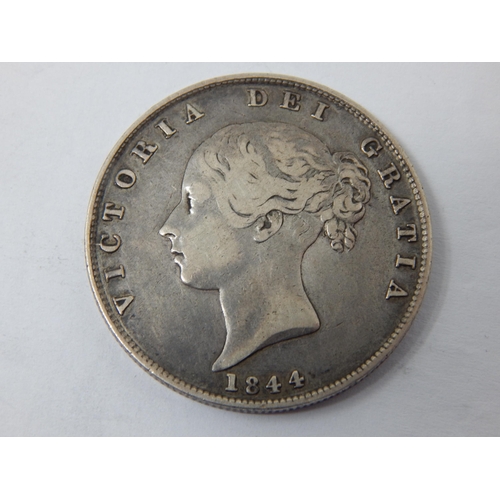 50S - Queen Victoria Silver Half Crown 1844