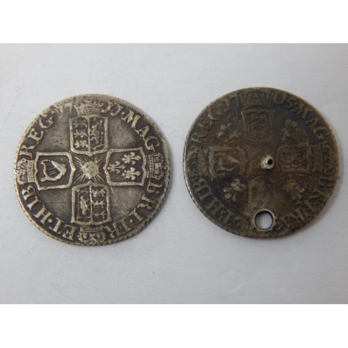 51F - Queen Anne Silver Sixpences 1705/1711