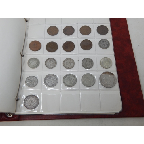 49M - Stanley Gibbons Red Coin Album Containing a Quantity of Coinage Including Silver