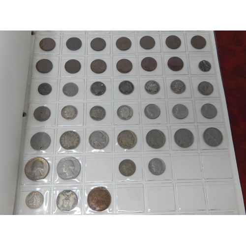 49M - Stanley Gibbons Red Coin Album Containing a Quantity of Coinage Including Silver