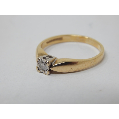 268B - 9ct Gold Diamond Solitaire Ring: Size L: Gross weight 2.08g