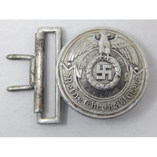 446 - WWII SS Officers Aluminium Belt Buckle