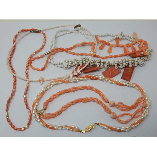 114 - A Quantity of Coral Necklaces