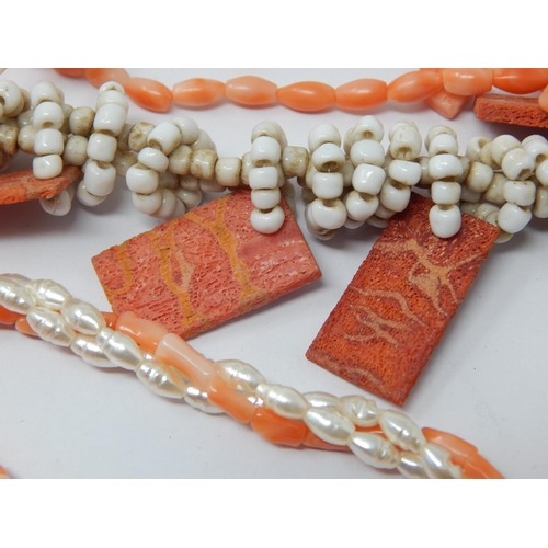 114 - A Quantity of Coral Necklaces