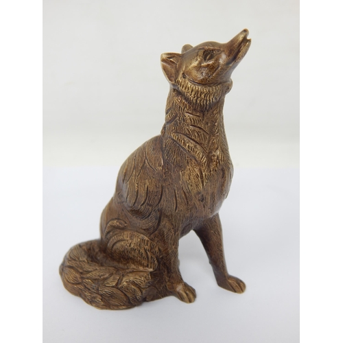 314 - Cast Bronze Wolf: Height 8.5cm