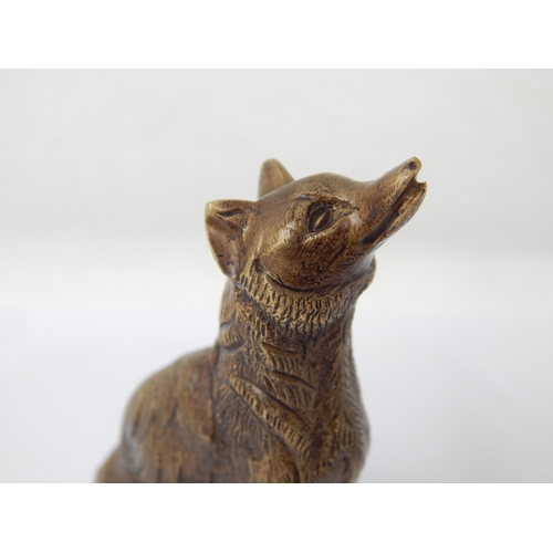 314 - Cast Bronze Wolf: Height 8.5cm