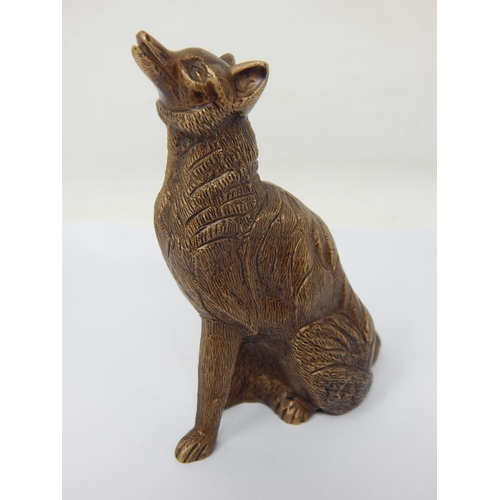 314 - Cast Bronze Wolf: Height 8.5cm