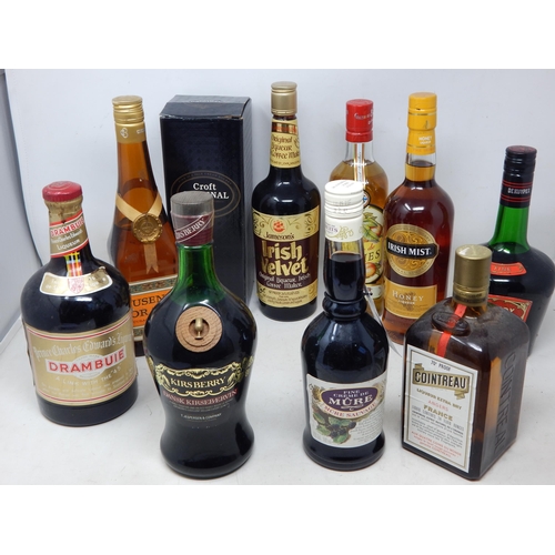 317 - A Selection of Liqueurs Including Drambuie, Cointreau, Irish Mist, Cherry Brandy etc (lot)