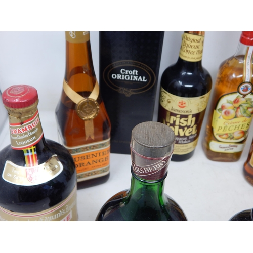 317 - A Selection of Liqueurs Including Drambuie, Cointreau, Irish Mist, Cherry Brandy etc (lot)