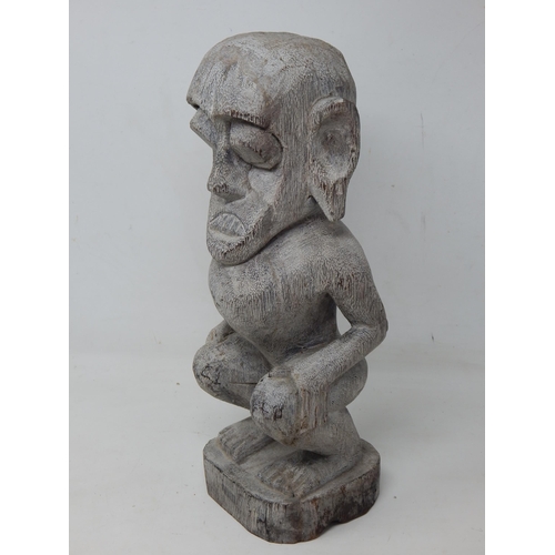 323 - Easter Island Carved Wooden Figure: Height 34cm