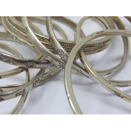 106 - 925 Sterling Silver Bangles (13): Weight 190g