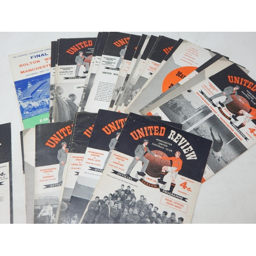 327 - A set of 30 Manchester United home programmes, season 1957-58, including a copy of the Sheffield Wed... 