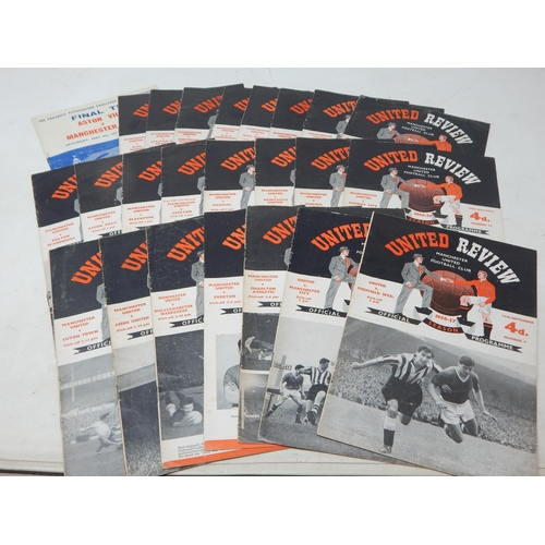 329 - Manchester United home programmes, Season 1956/57 Including Anderlecht, Dortmund Borussia, Atletico ... 