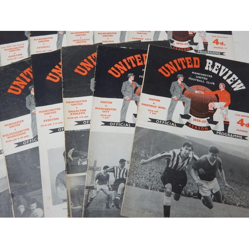 329 - Manchester United home programmes, Season 1956/57 Including Anderlecht, Dortmund Borussia, Atletico ... 