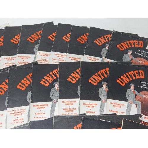 329 - Manchester United home programmes, Season 1956/57 Including Anderlecht, Dortmund Borussia, Atletico ... 